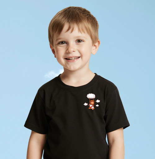 Camiseta Infantil Jesus nuvens