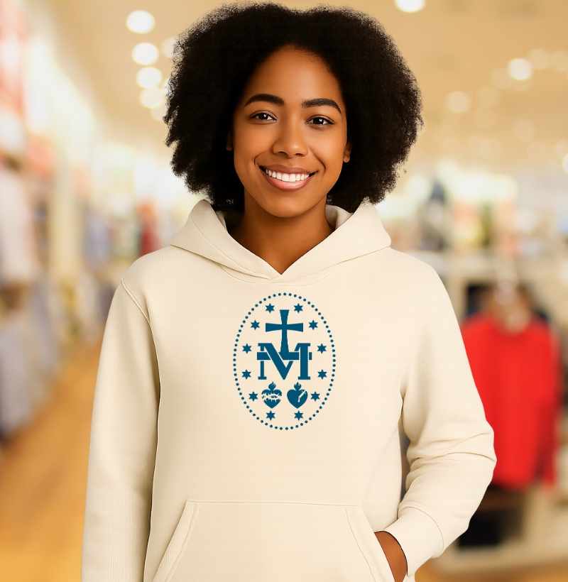 Medalha Milagrosa azul escuro