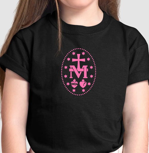 Camiseta Infantil Medalha Milagrosa rosa