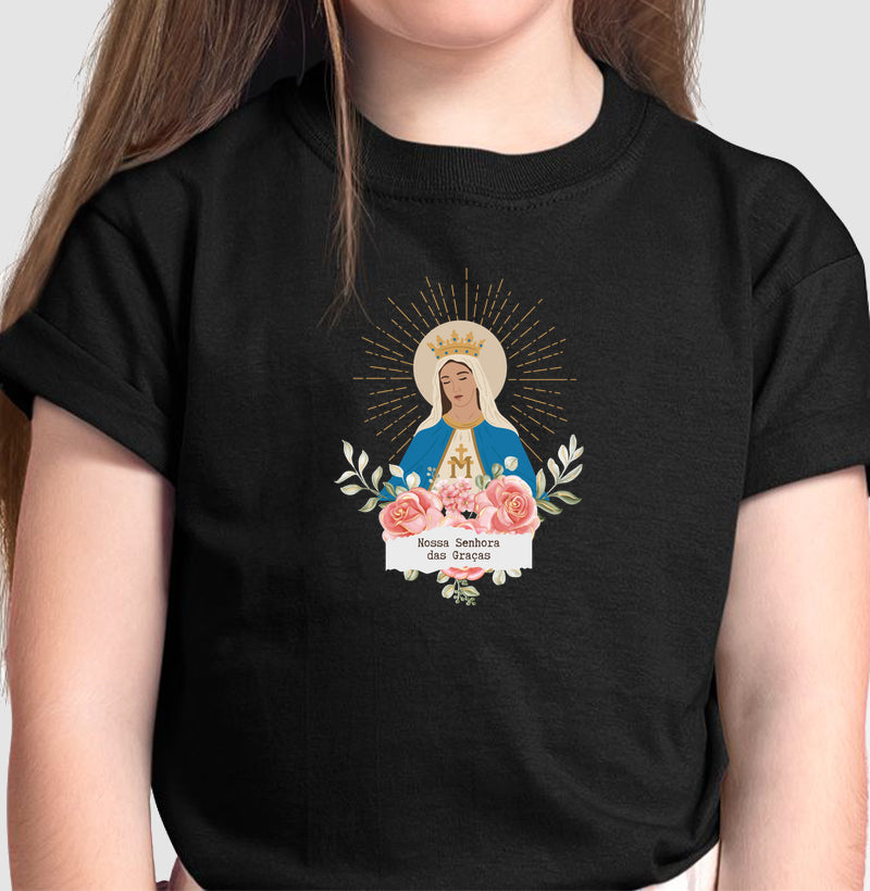 Camiseta Infantil Nossa Senhora das Graças – Flores