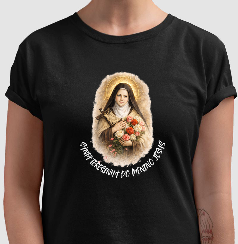 Camiseta Santa Teresinha do Menino Jesus – Aquarela