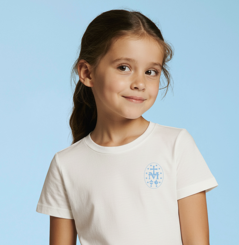 Camiseta Infantil Medalha Milagrosa Lateral