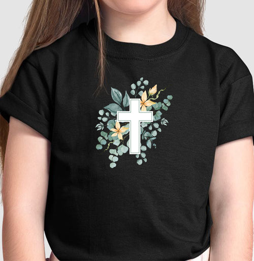 Camiseta Infantil Cruz Floral