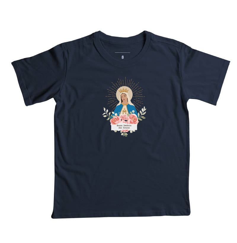 Camiseta Infantil Nossa Senhora das Graças – Flores