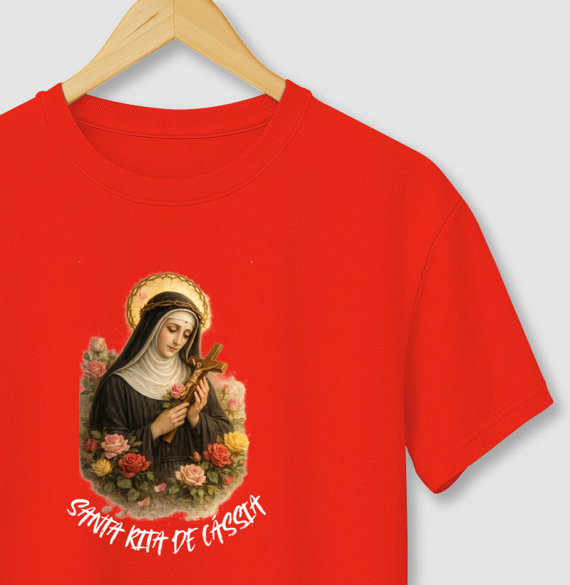 Camiseta Santa Rita de Cássia – Aquarela