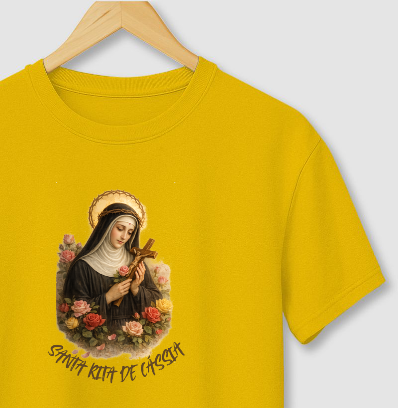 Camiseta Santa Rita de Cássia – Aquarela