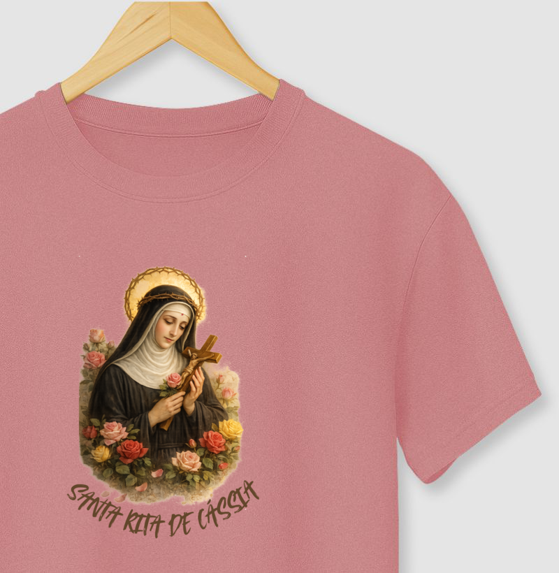 Camiseta Santa Rita de Cássia – Aquarela
