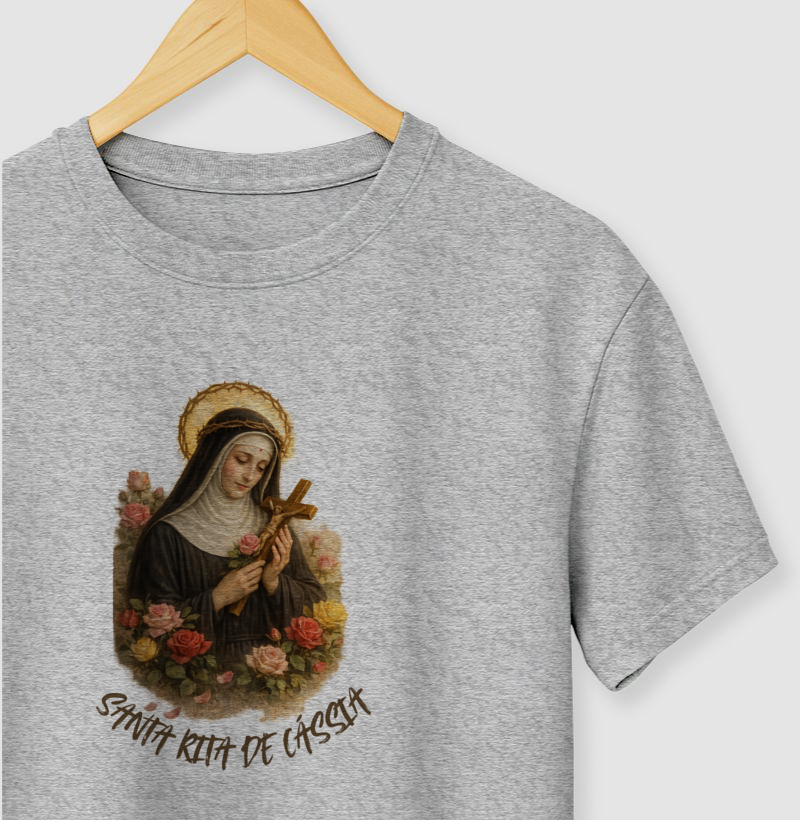 Camiseta Santa Rita de Cássia – Aquarela