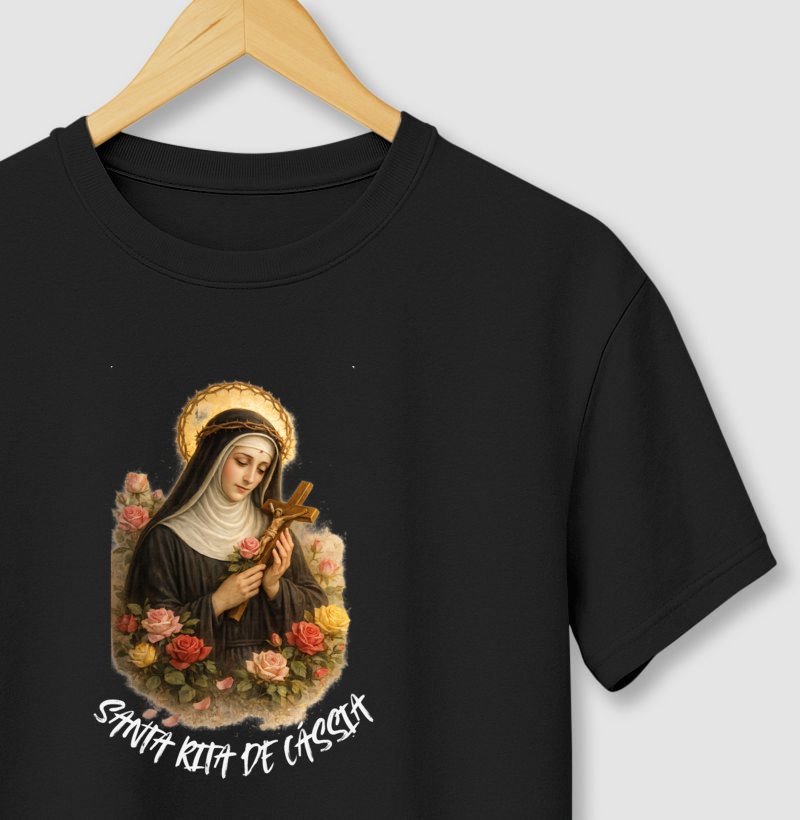 Camiseta Santa Rita de Cássia – Aquarela