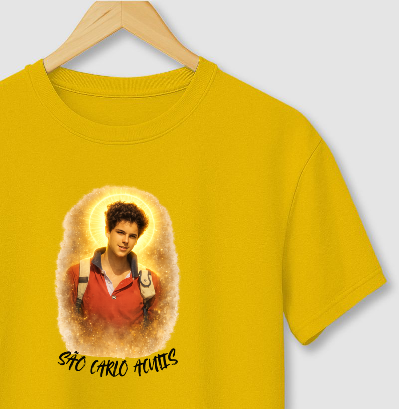 Camiseta São Carlo Acutis – Aquarela