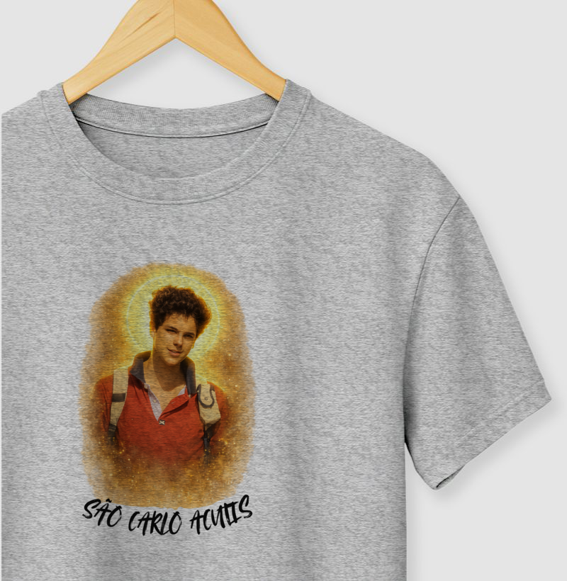 Camiseta São Carlo Acutis – Aquarela
