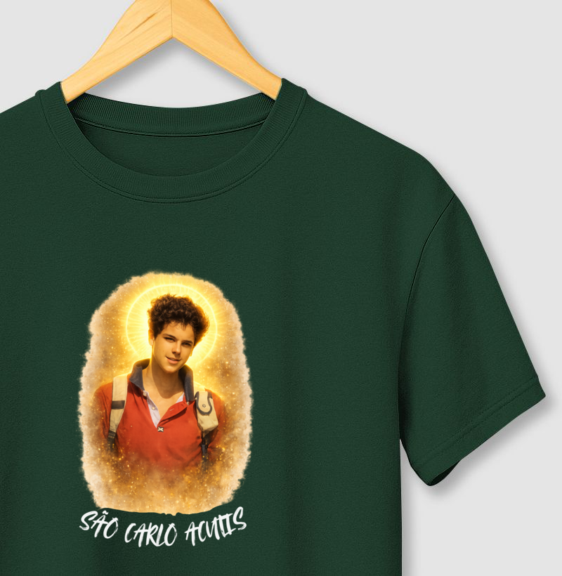 Camiseta São Carlo Acutis – Aquarela