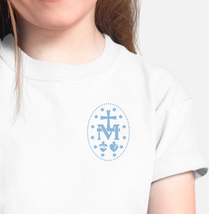 Camiseta Infantil Medalha Milagrosa Lateral